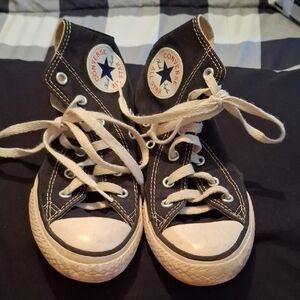 GUC !!  Boys Converse Black High-Top Sneakers Classic Design Size 13